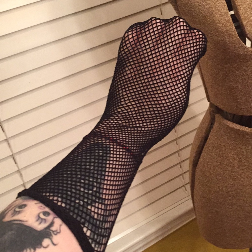 Knee High Black Fishnet Socks